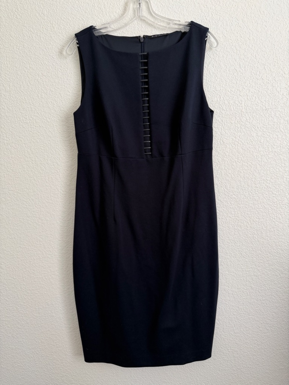 Elie Tahari Navy Blue Sleeveless Sheath Dress 12